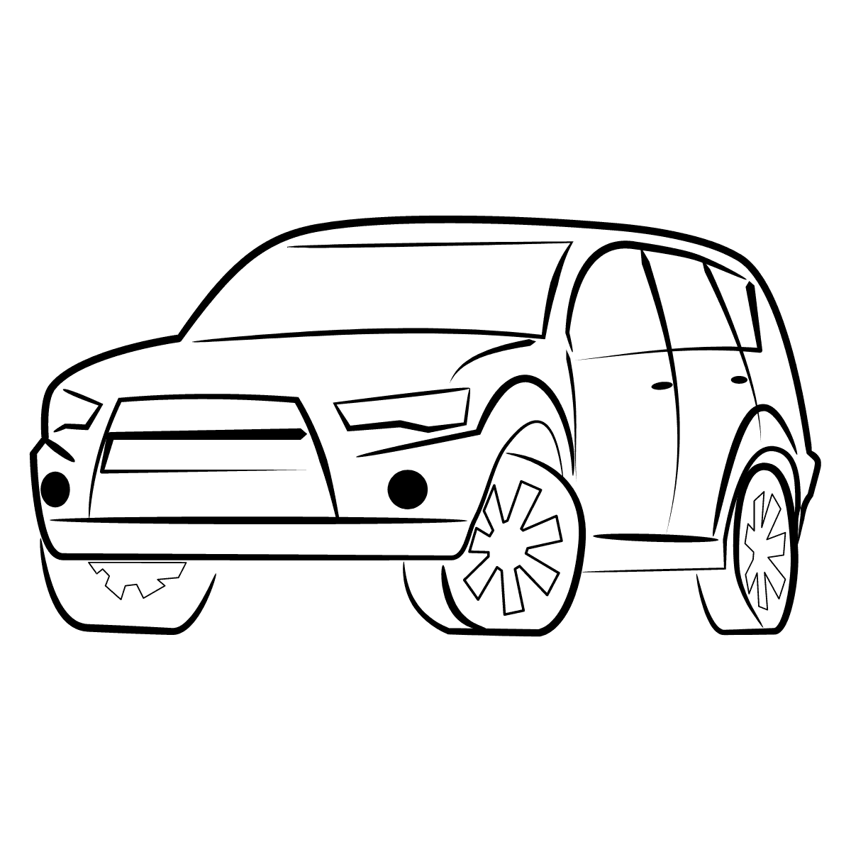 Schematische Zeichnung eines PKW — Führerschein Klasse B